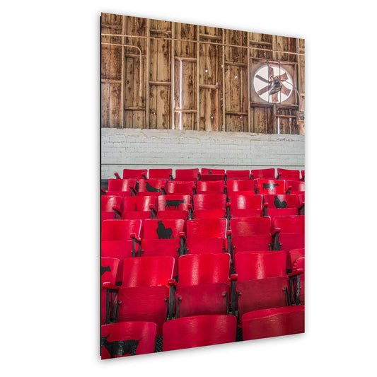 Vintage Red Fairground Seats Photography Print, Phoenix Arizona State Fair, Retro Theater Chairs Wall Art