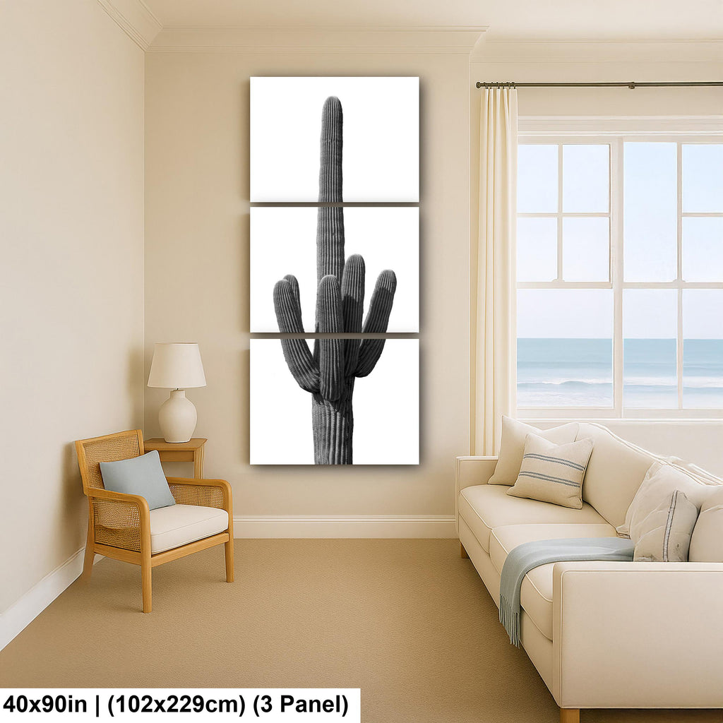 Saguaro Cactus Photography: Black and White Desert Minimalist Wall Art