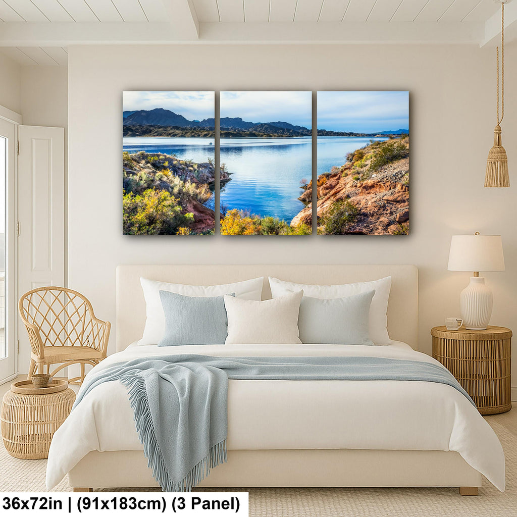 Lake Mead Desert Landscape with Mountain Views Nevada Arizona Border Photography Print