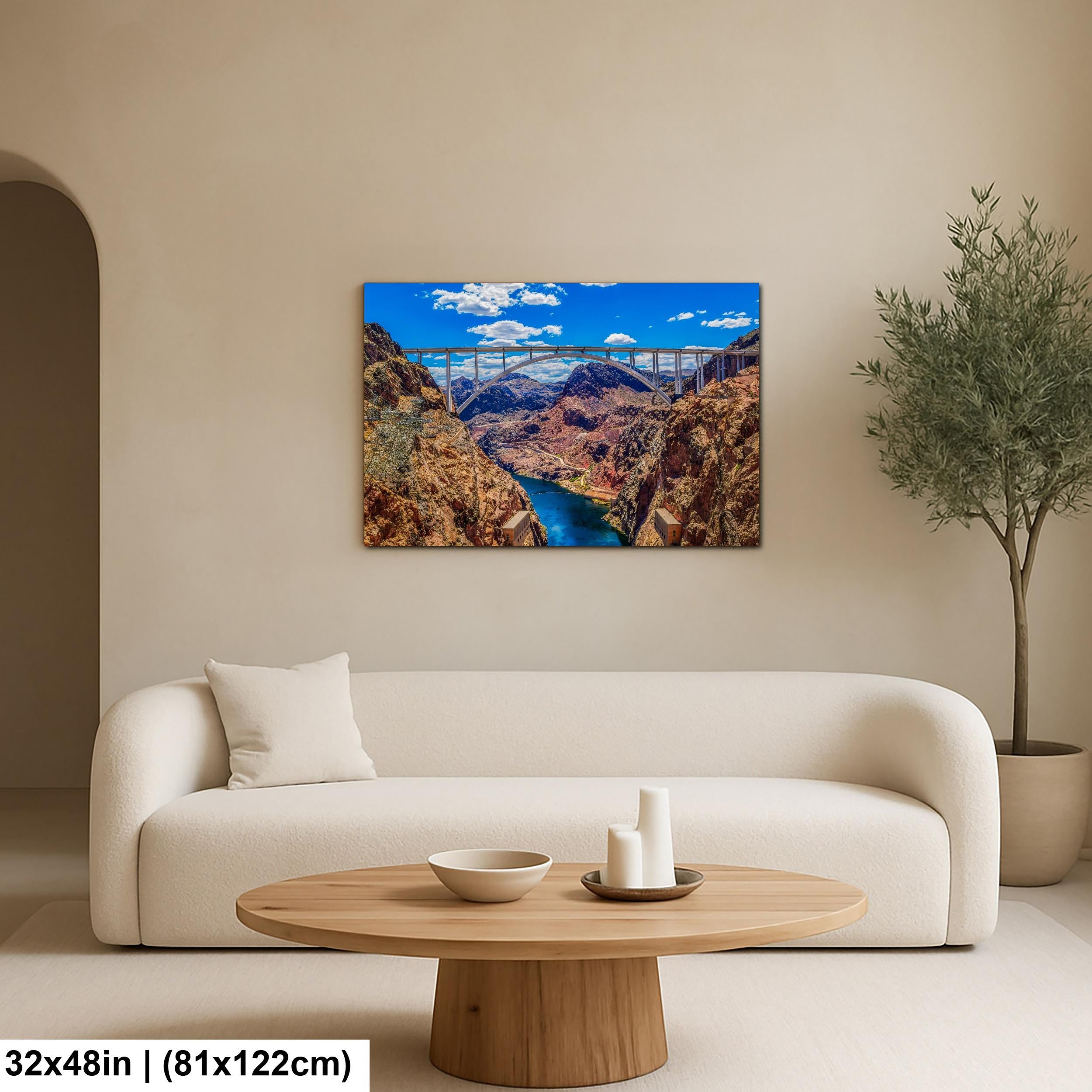 Hoover Dam Bridge Overlook, Nevada Arizona Border, Modern Engineering Photography Wall Art