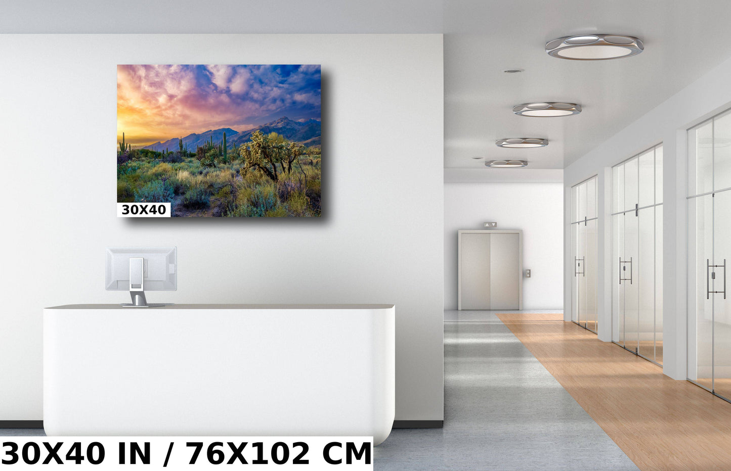 a painting on a wall of a desert scene
