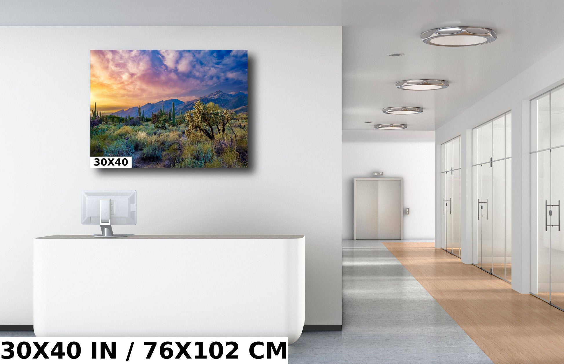 a painting on a wall of a desert scene