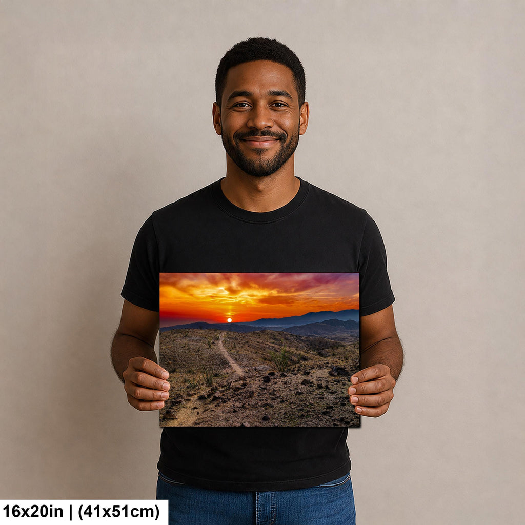 Desert Trail: Mecca Hills California Sunset Landscape Photography Wall Art