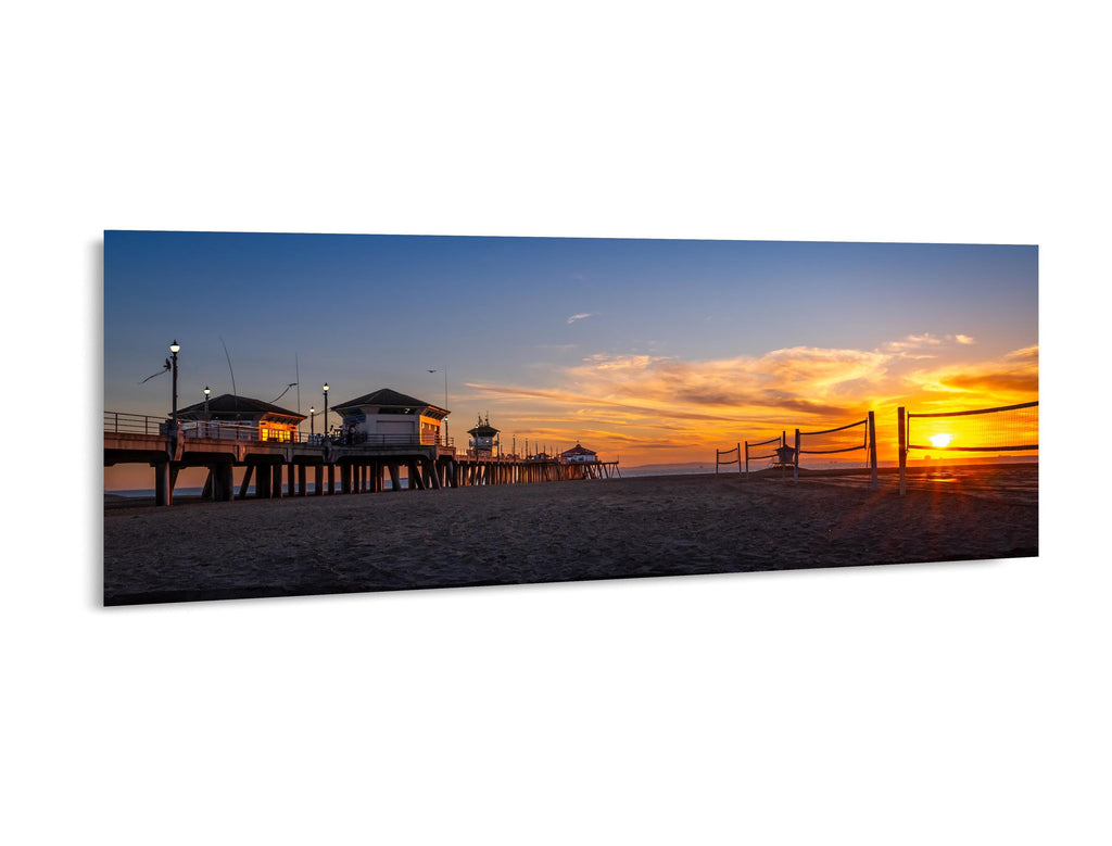 Courtside Sunset: Huntington Beach Pier California Photography Wall Art