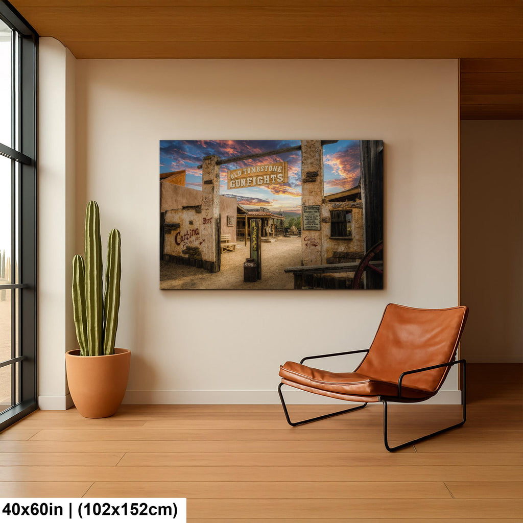 Old Tombstone Gunfights Arizona Western Town Architecture Desert Wall Art