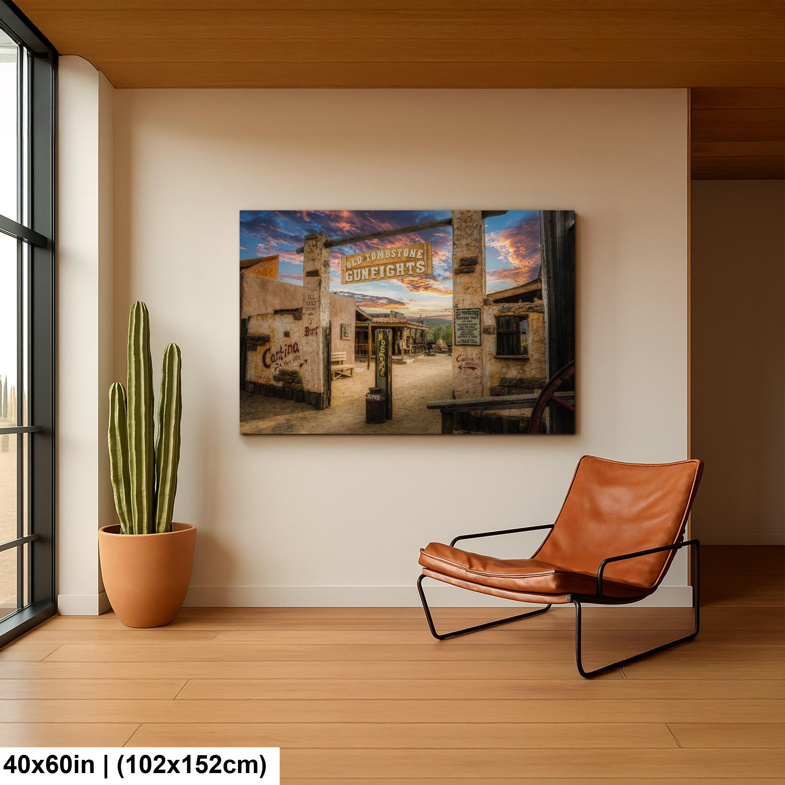Old Tombstone Gunfights Arizona Western Town Architecture Desert Wall Art