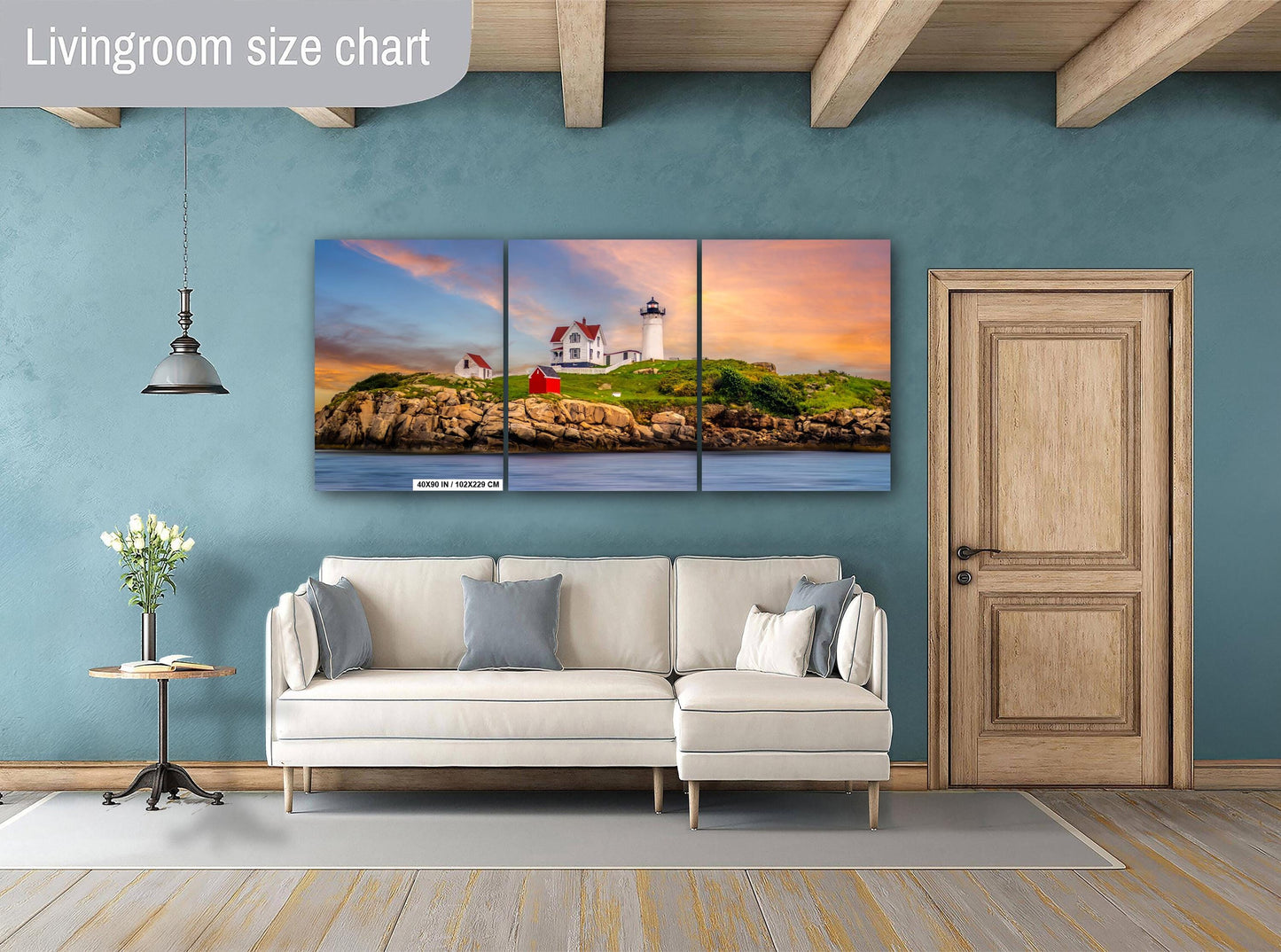 Nubble Lighthouse Wall Art – Coastal Home Decoration | Vibrant Acrylic Print
