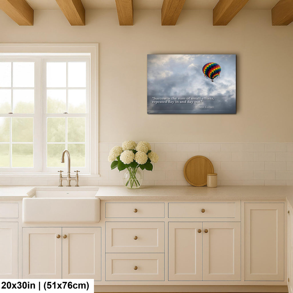 Motivational Wall Art - Hot Air Balloon Print | Persistence Artwork for Office Wall Decor