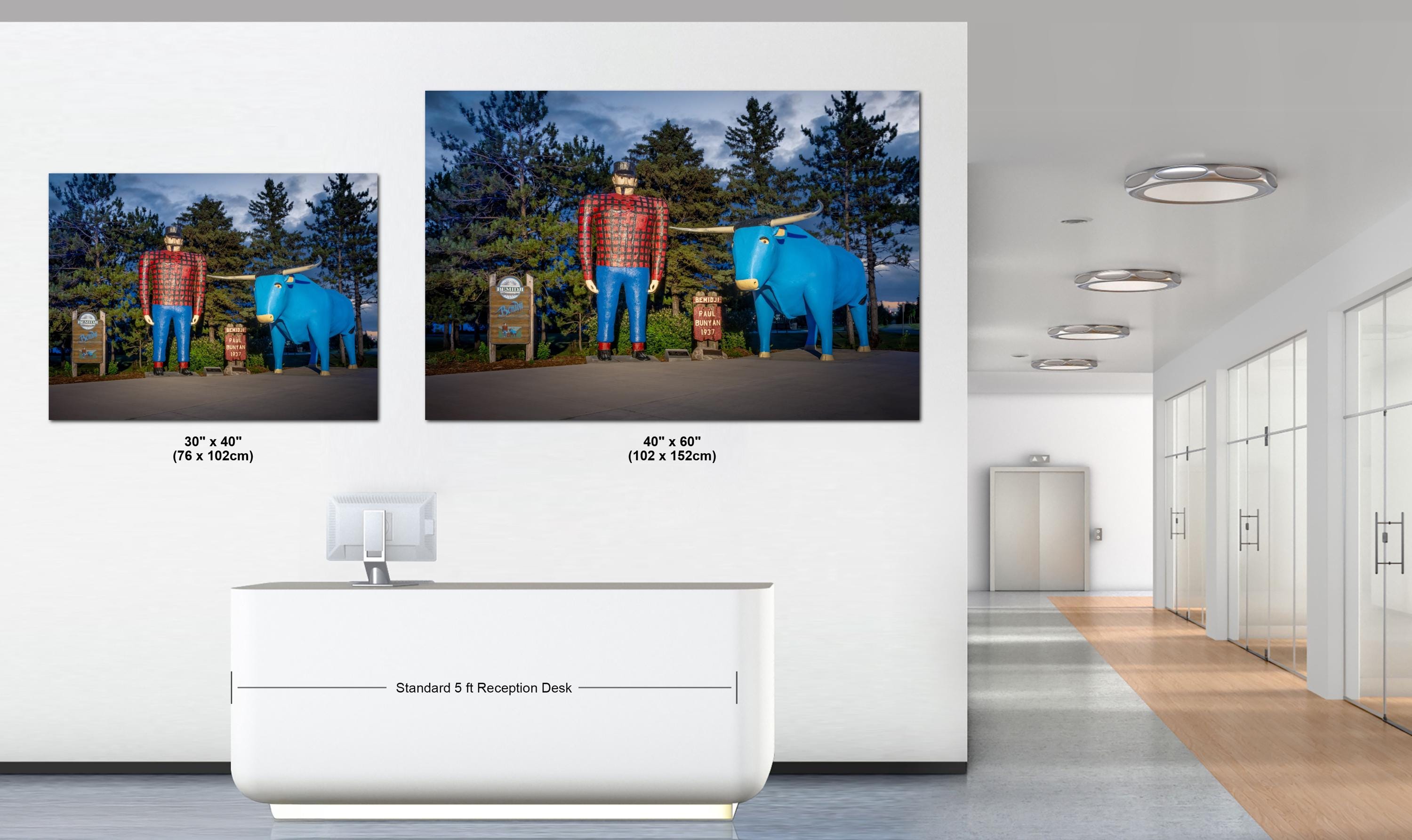 Paul Bunyan & Babe the Blue Ox: Minnesota Roadside Americana Photography Wall Art