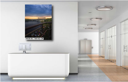 Kansas City Love Locks Bridge Missouri River Sunset Photography Wall Art