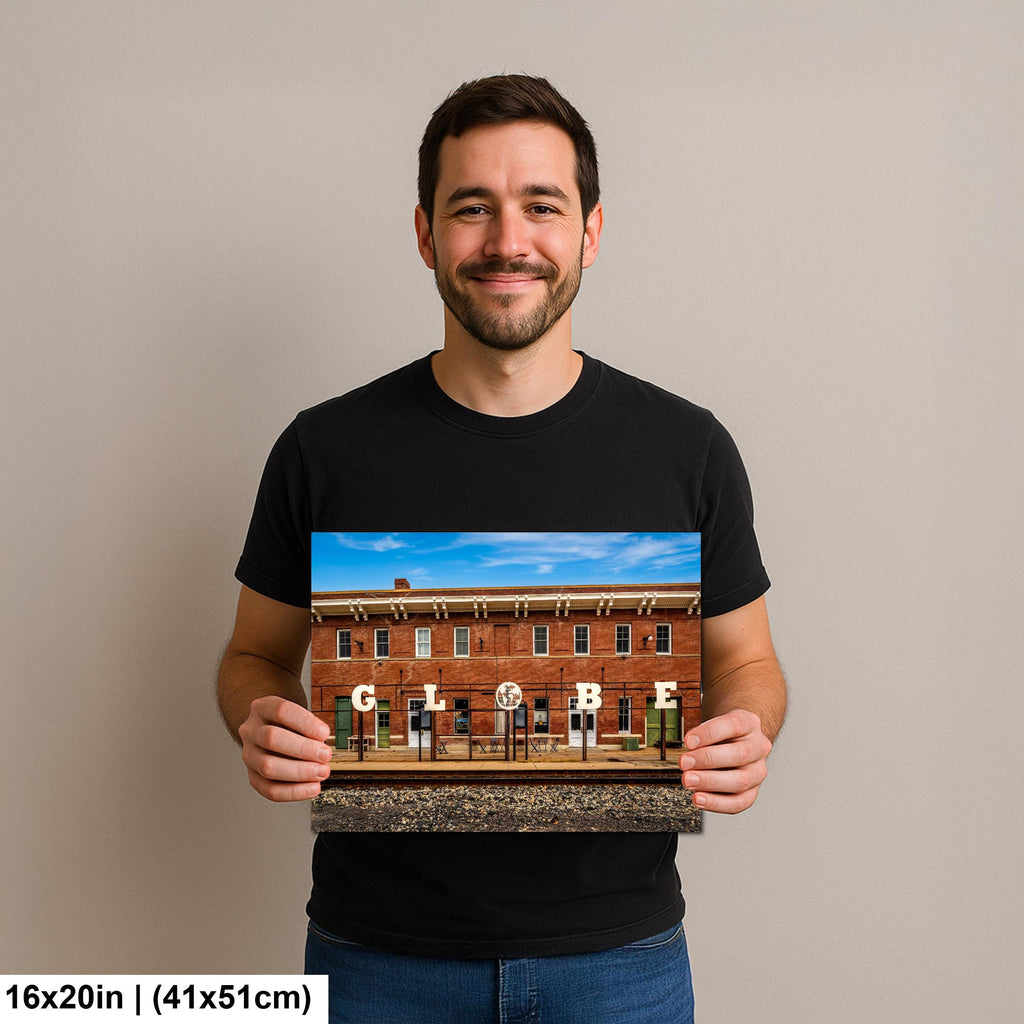 Globe Arizona Train Depot Photography Print, Railroad Americana Wall Art