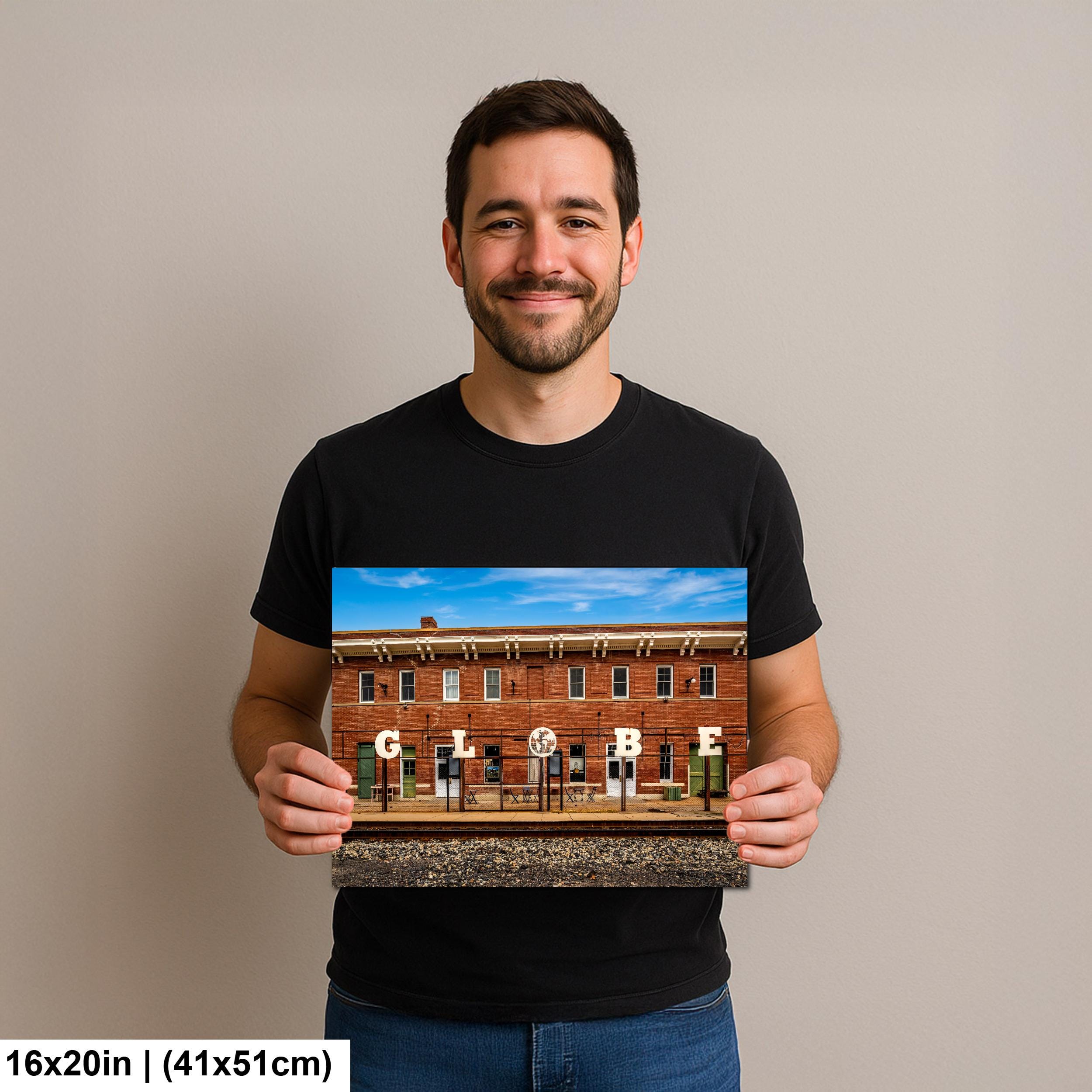 Globe Arizona Train Depot Photography Print, Railroad Americana Wall Art
