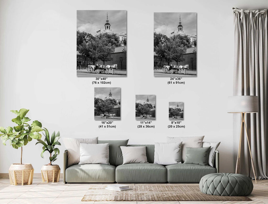 Independence Hall: Philadelphia Horse-Drawn Carriage Photography Wall Art