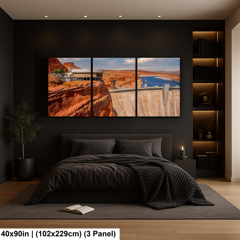 Glen Canyon Dam Overlooking Lake Powell Arizona Photography Print, Red Rock Desert Wall Art