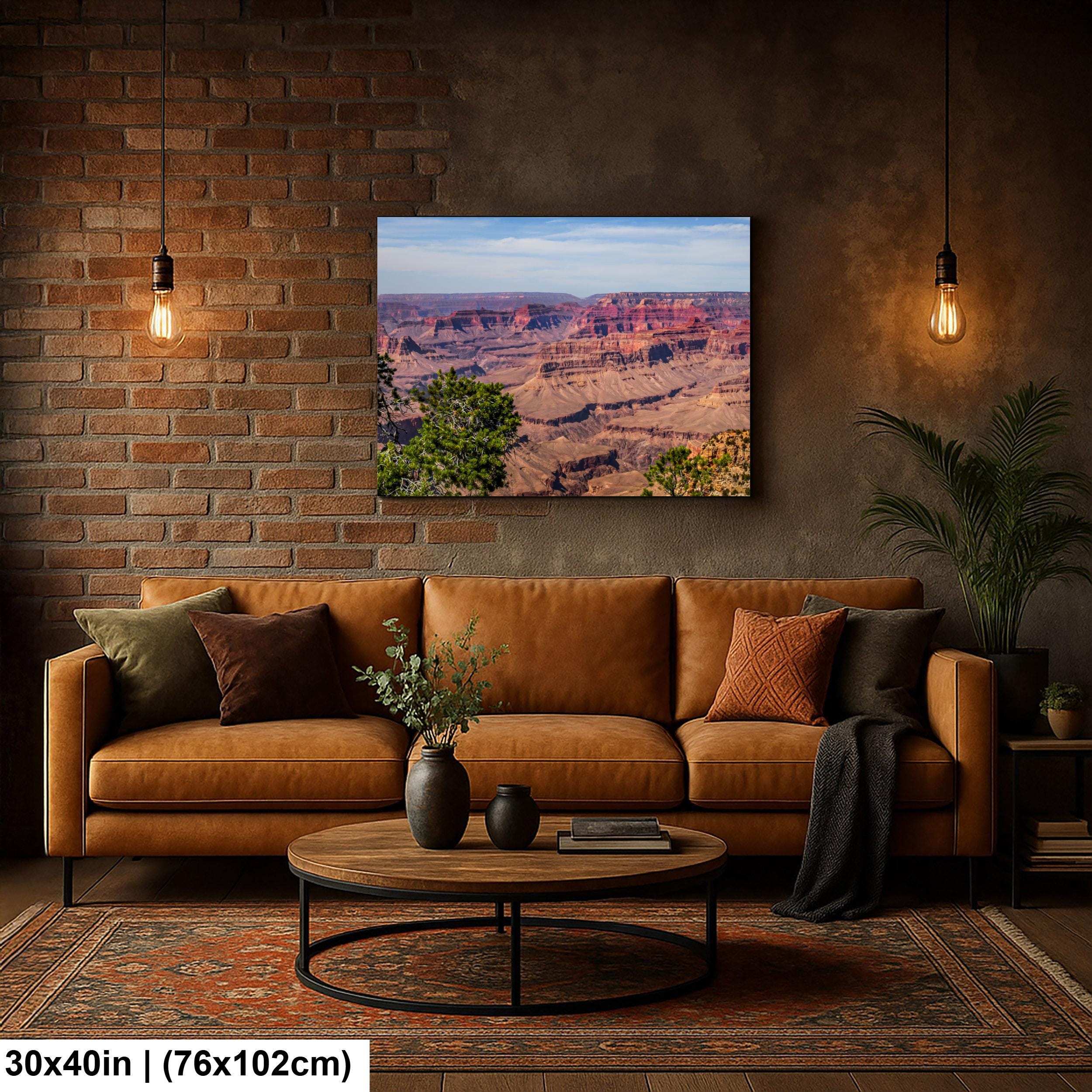 Grand Canyon South Rim Overlook Photography Print, Arizona National Park Wall Art, Desert Landscape Decor