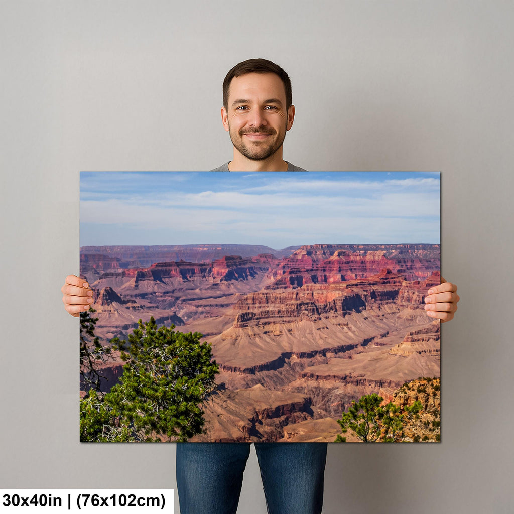Grand Canyon South Rim Overlook Photography Print, Arizona National Park Wall Art, Desert Landscape Decor