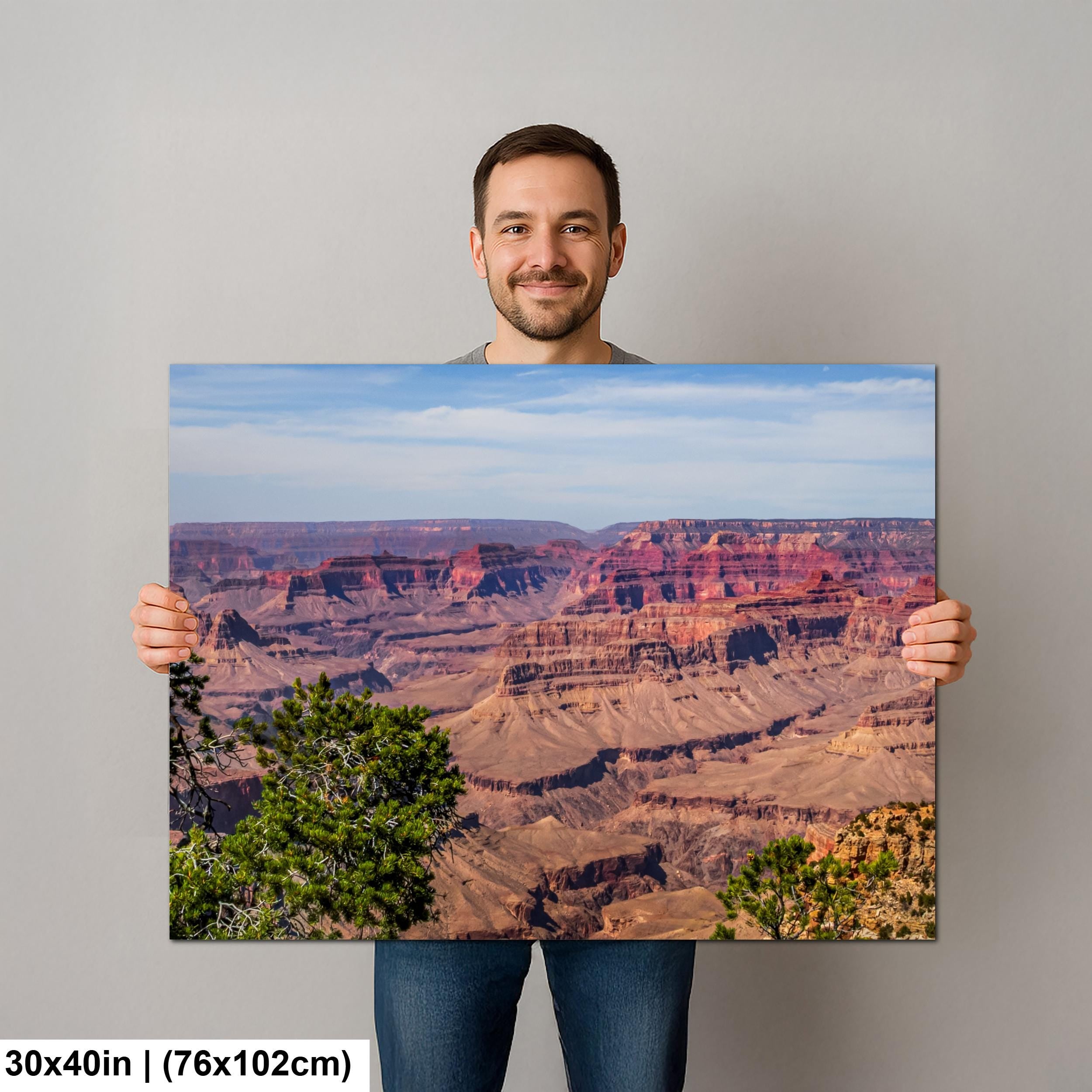Grand Canyon South Rim Overlook Photography Print, Arizona National Park Wall Art, Desert Landscape Decor