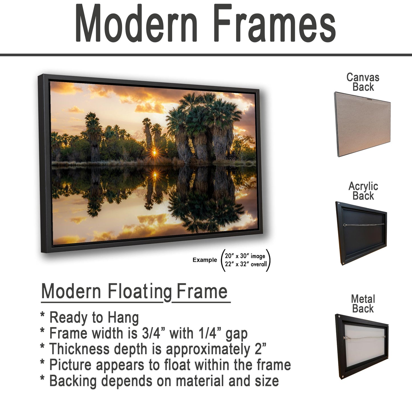 Agua Caliente Park Sunset Palm Oasis Reflection - Tucson Arizona Photography Print