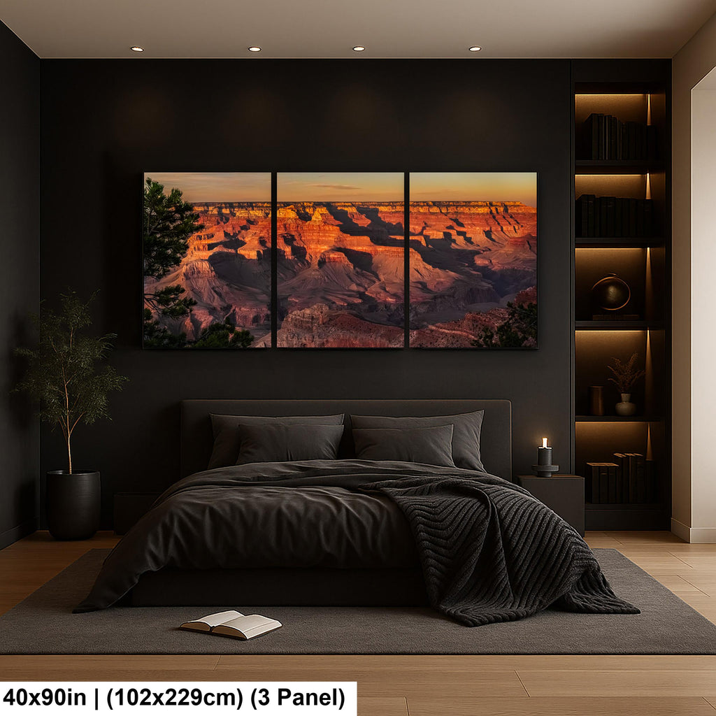 Grand Canyon Sunset, Arizona Canyon Wall Art, Layered Red Cliffs Landscape Photography Print