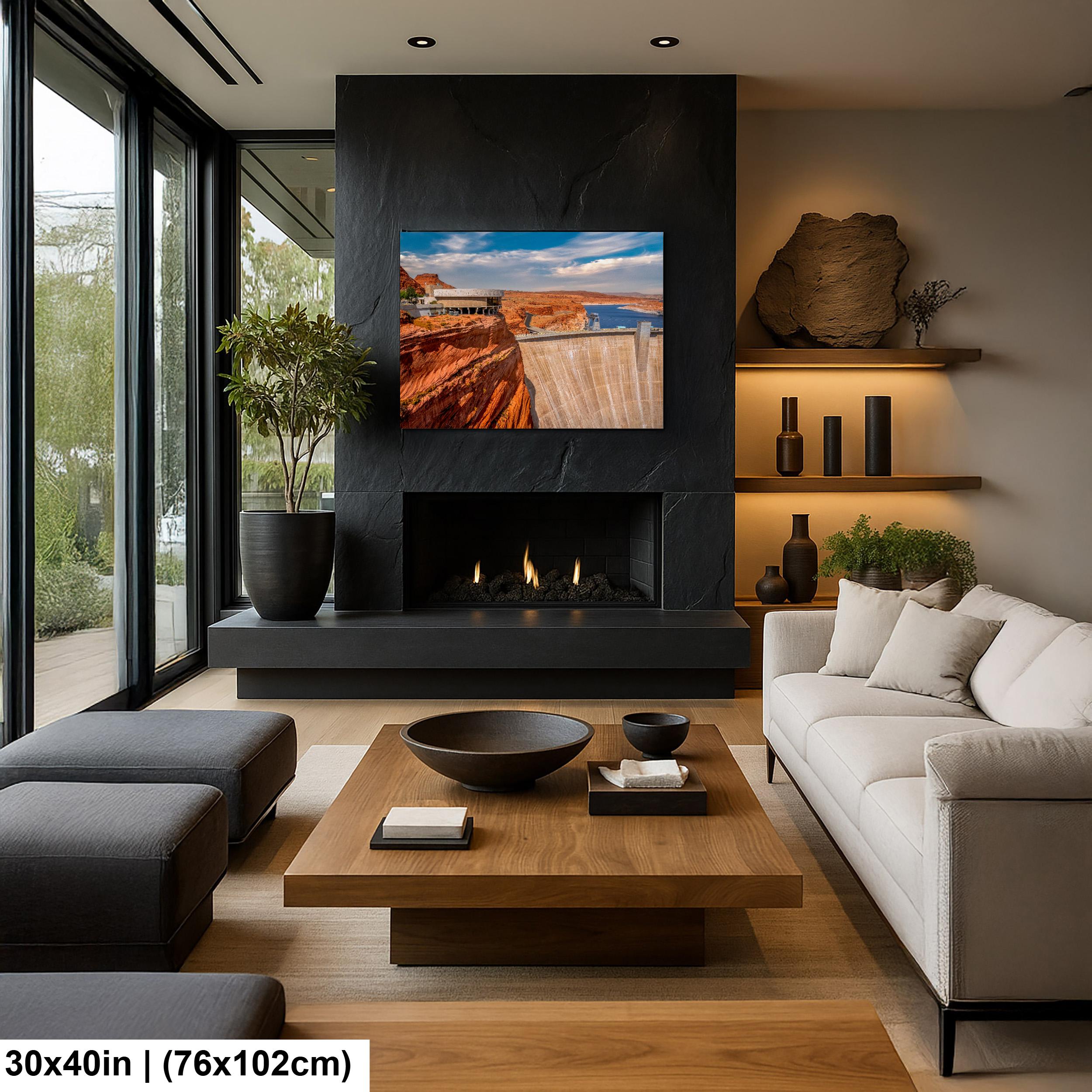 Glen Canyon Dam Overlooking Lake Powell Arizona Photography Print, Red Rock Desert Wall Art