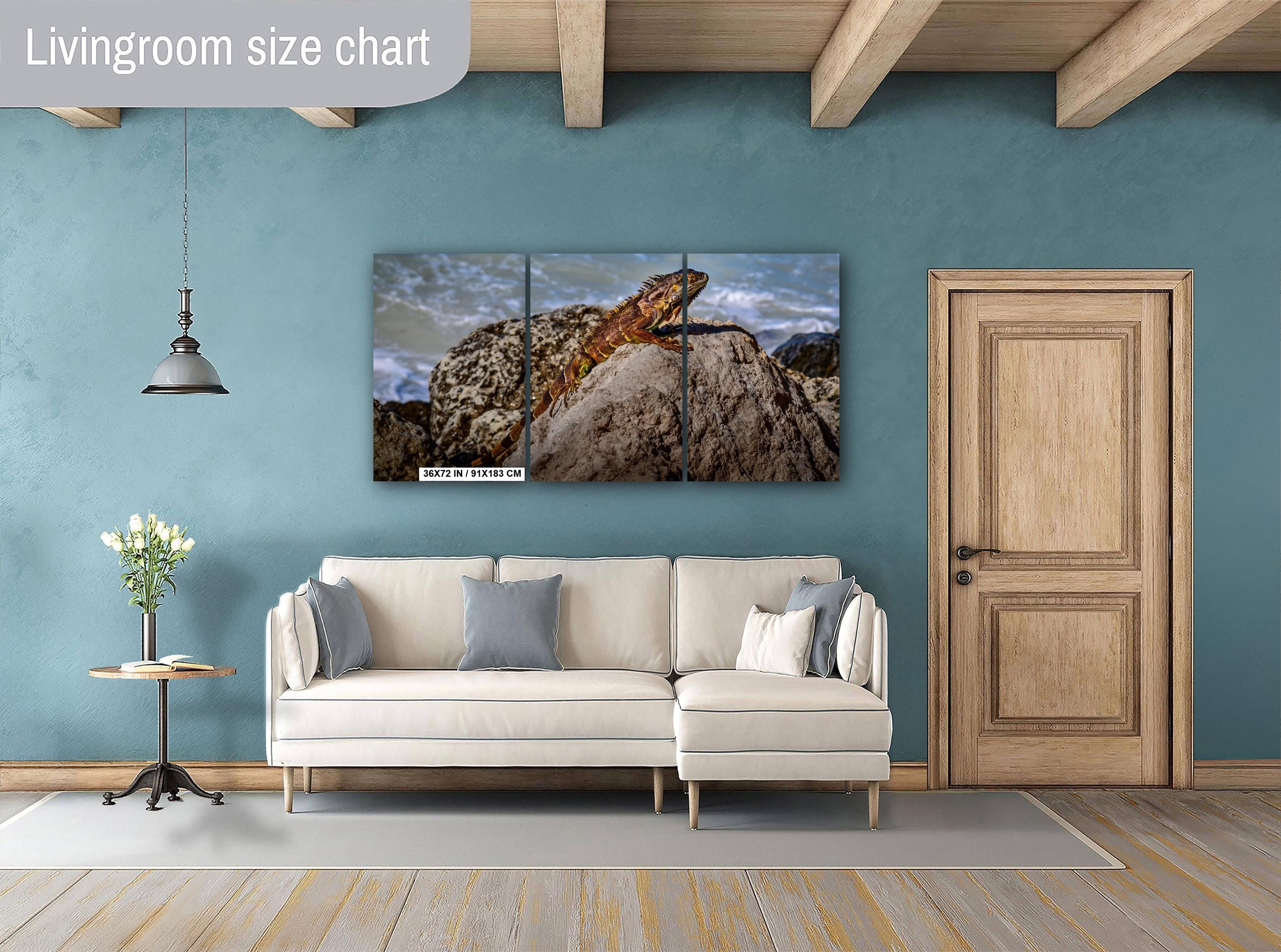 Key West Iguana on Coastal Rocks Fine Art Photography Print, Florida Wildlife Photo, Ocean Shore Nature Decor Reptile Wall Art Metal Canvas