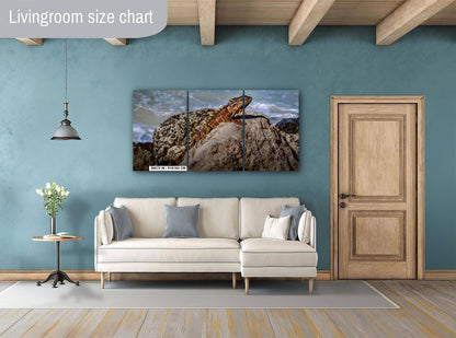 Key West Iguana on Coastal Rocks Fine Art Photography Print, Florida Wildlife Photo, Ocean Shore Nature Decor Reptile Wall Art Metal Canvas