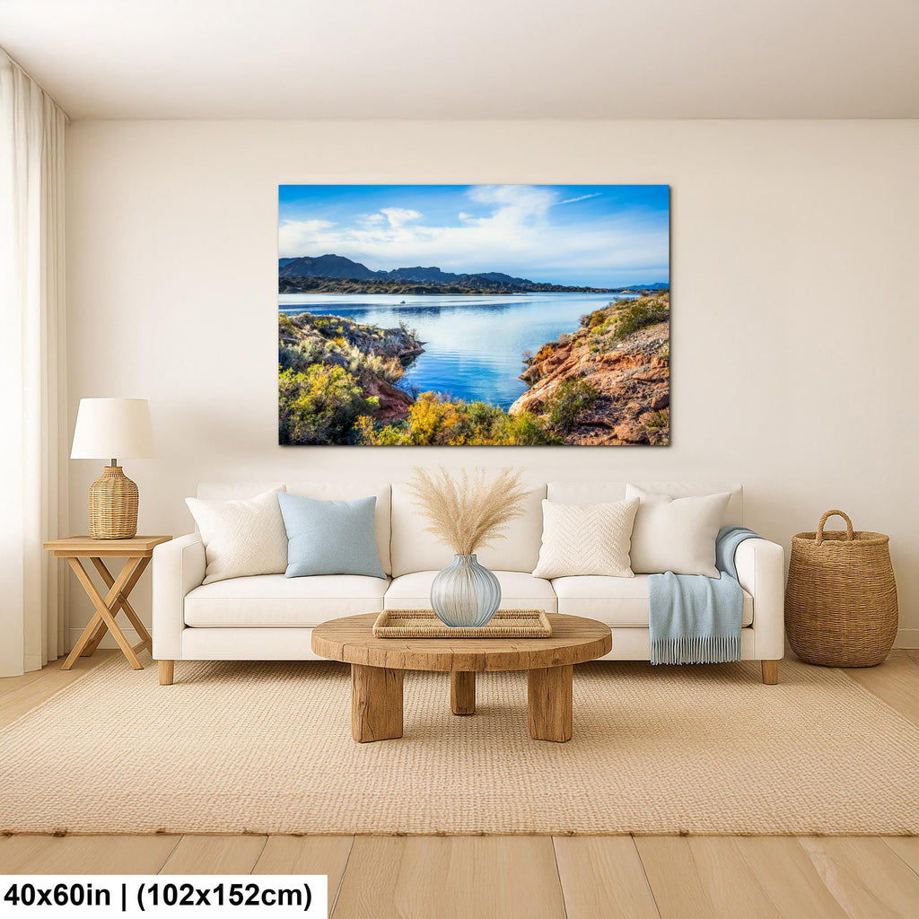 Lake Mead Desert Landscape with Mountain Views Nevada Arizona Border Photography Print