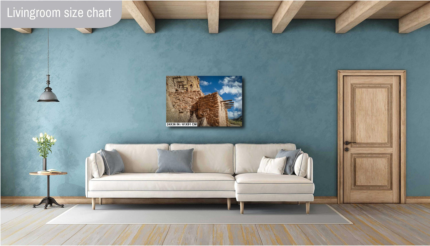 Ancient Abode: Exploring the Pueblo Home at Bandelier National Monument Los Alamos New Mexico Wall Art Print Aluminum/Acrylic/Metal/Canvas