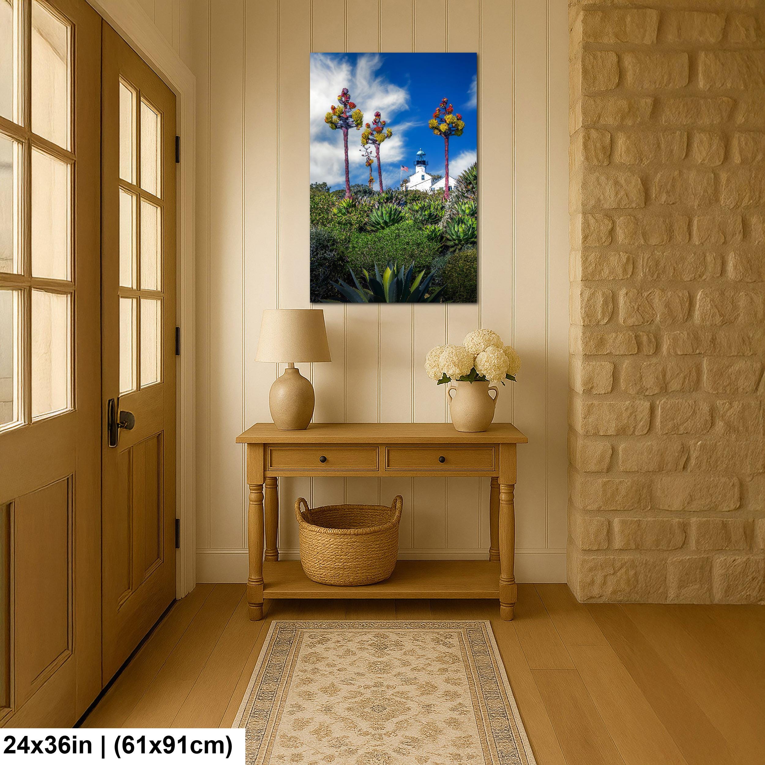 Blooming Lighthouse: Point Loma Lighthouse San Diego CA Photo Wall Art