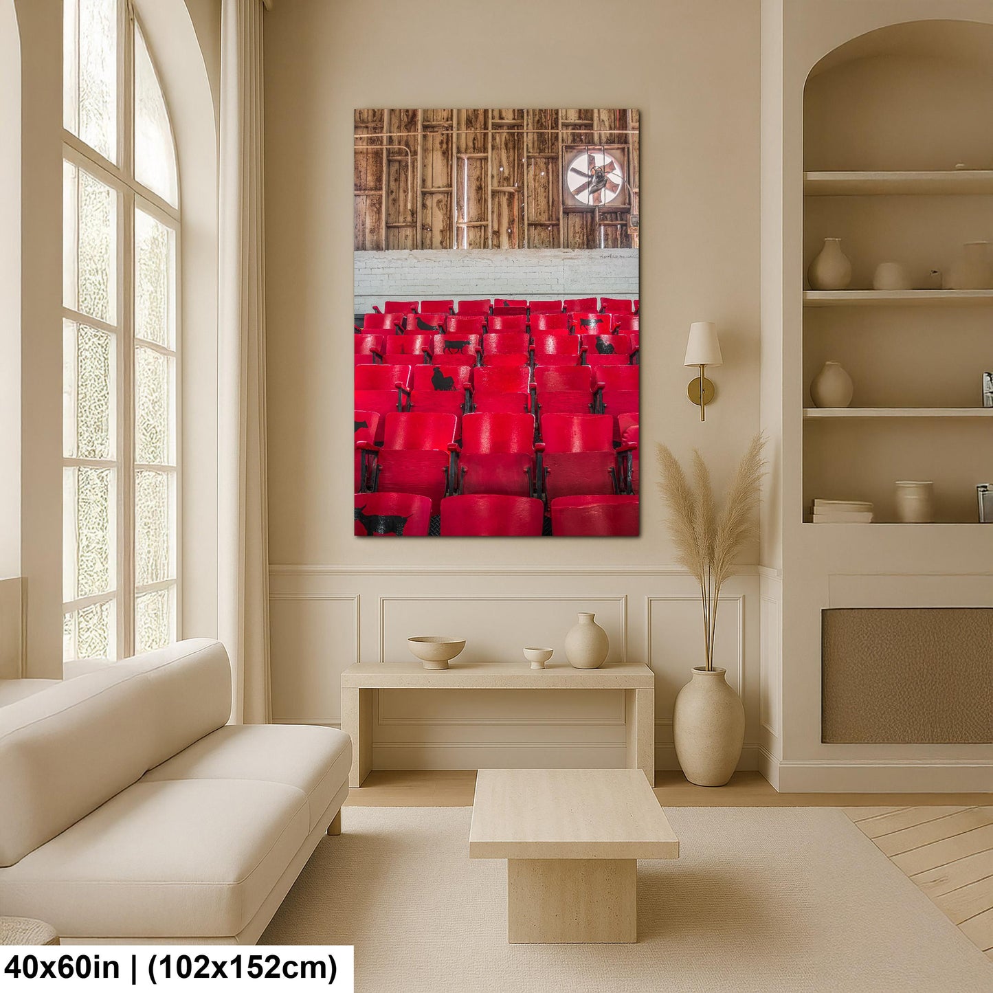 Vintage Red Fairground Seats Photography Print, Phoenix Arizona State Fair, Retro Theater Chairs Wall Art