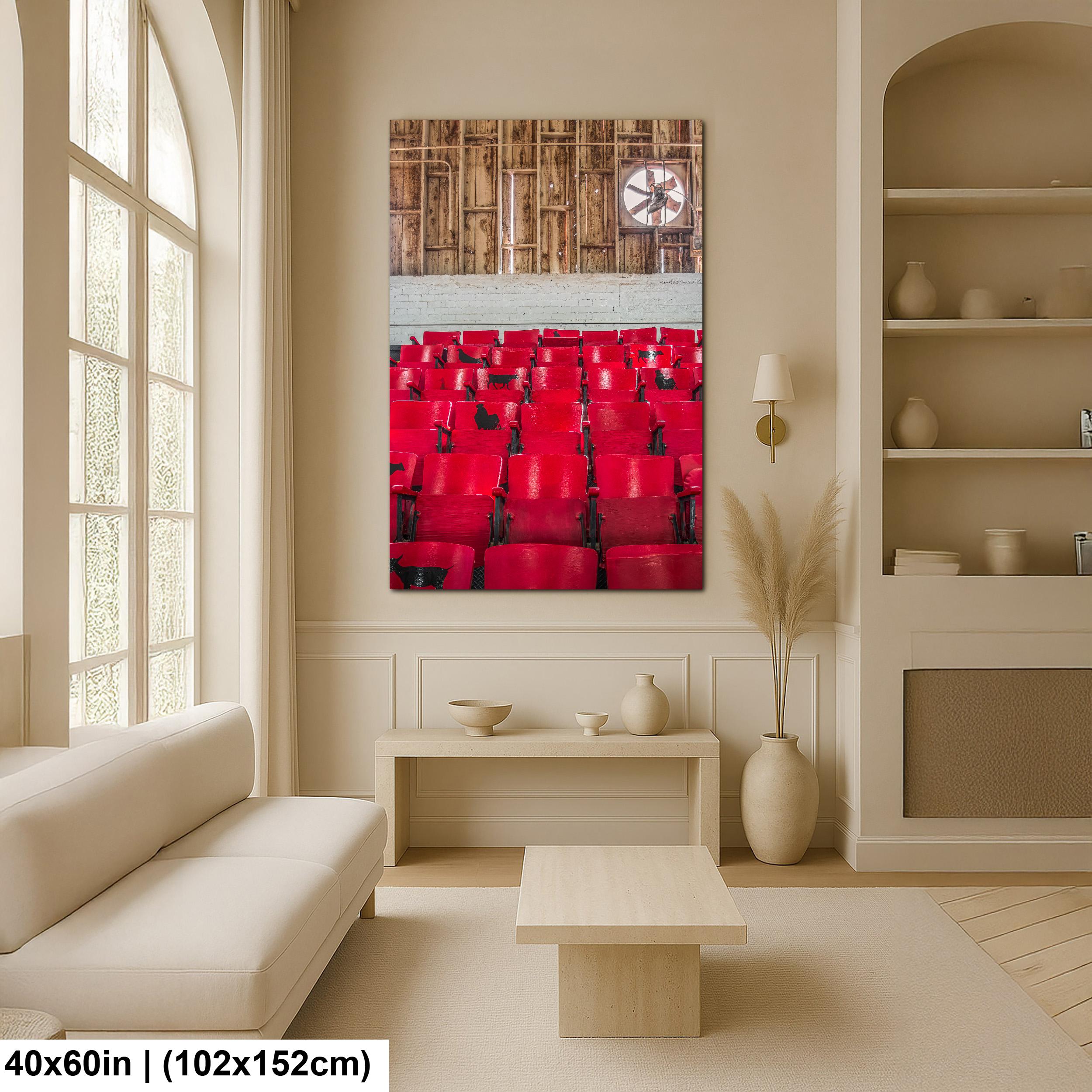 Vintage Red Fairground Seats Photography Print, Phoenix Arizona State Fair, Retro Theater Chairs Wall Art
