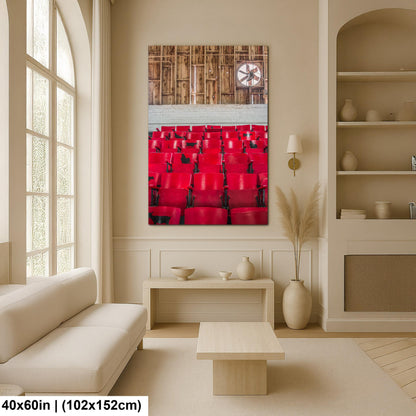 Vintage Red Fairground Seats Photography Print, Phoenix Arizona State Fair, Retro Theater Chairs Wall Art