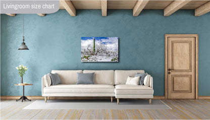 Saguaro Desert Wall Art – Winter Cactus Print | Tucson Arizona Snow Scene Decor