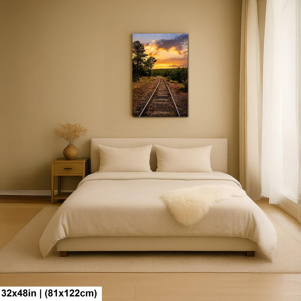 Grand Canyon Railway Tracks at Sunset - Williams Arizona Photography Print