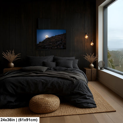 Full Moon Rising over Saguaro Ridge, Tucson Arizona Desert Landscape Photography Print