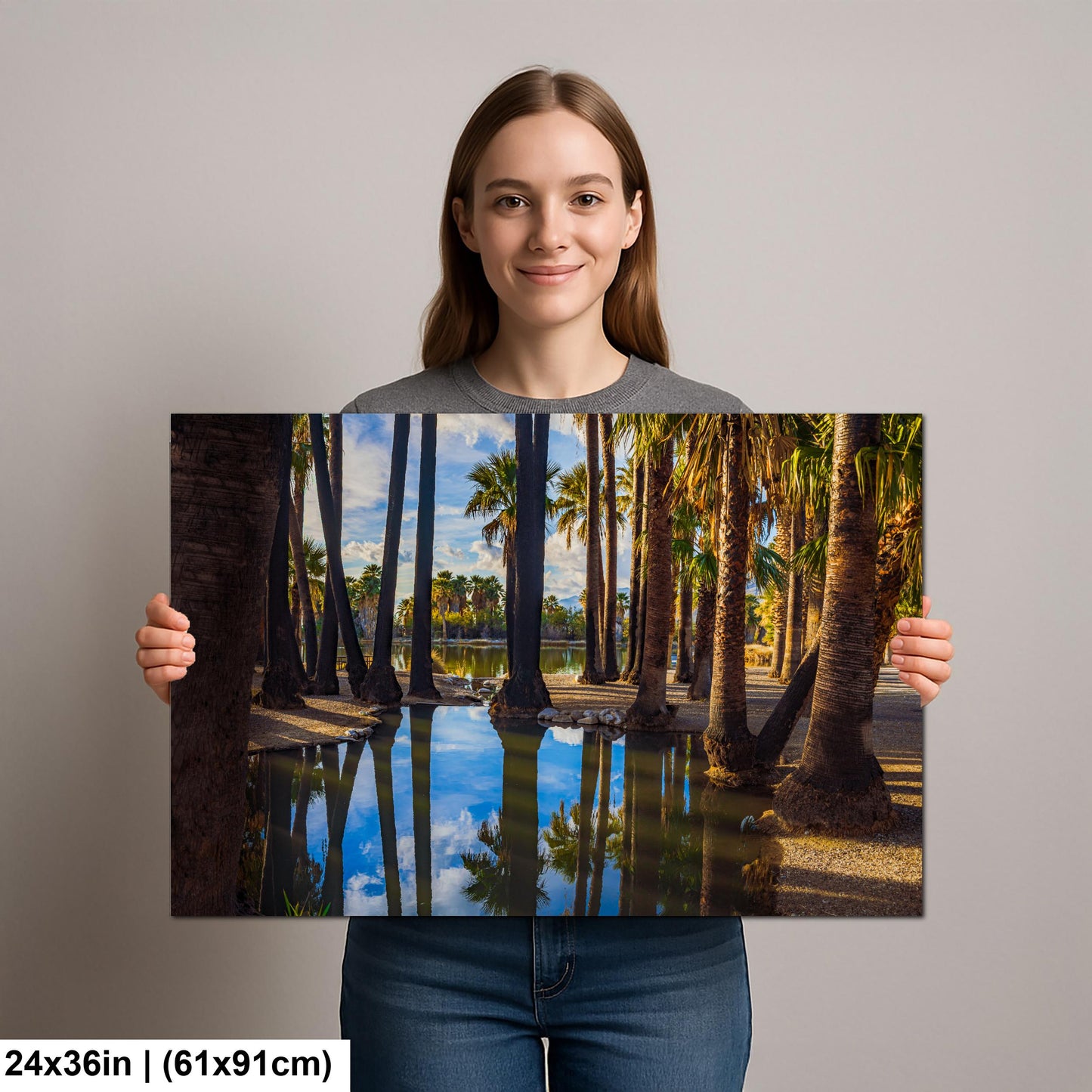 Agua Caliente Park Palm Tree Oasis Reflections - Tucson Arizona Photography Print