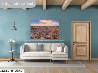 Badlands National Park Sunset Pastels South Dakota Nature Photography Wall Art