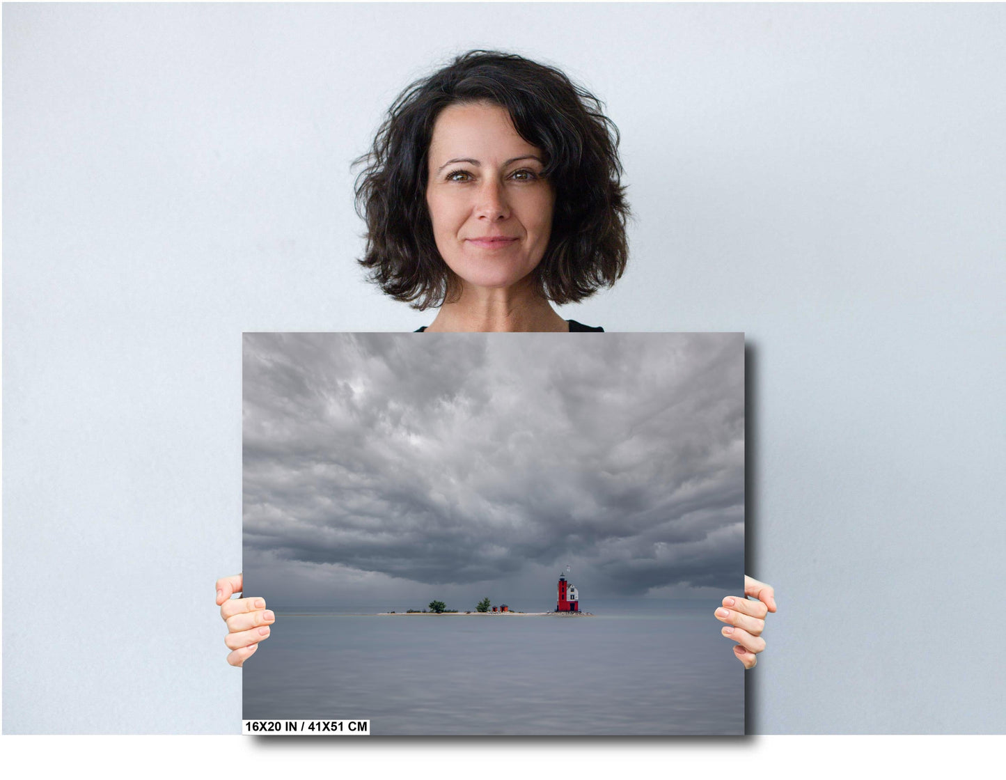 Mackinac Island Lighthouse Print – Round Island Light Photo | Nautical Wall Art Decor