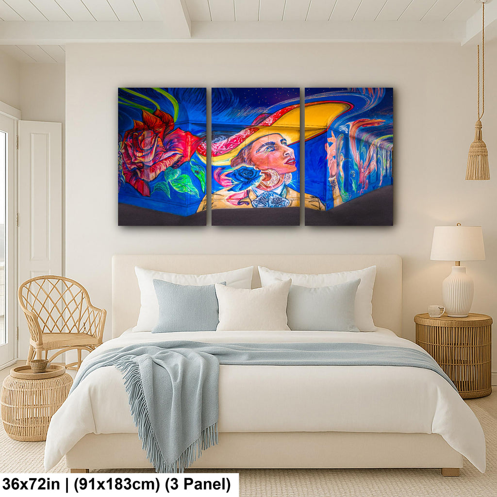 Tucson Mural - Whimsical Woman Mural With Hat, Photography Print Wall Art