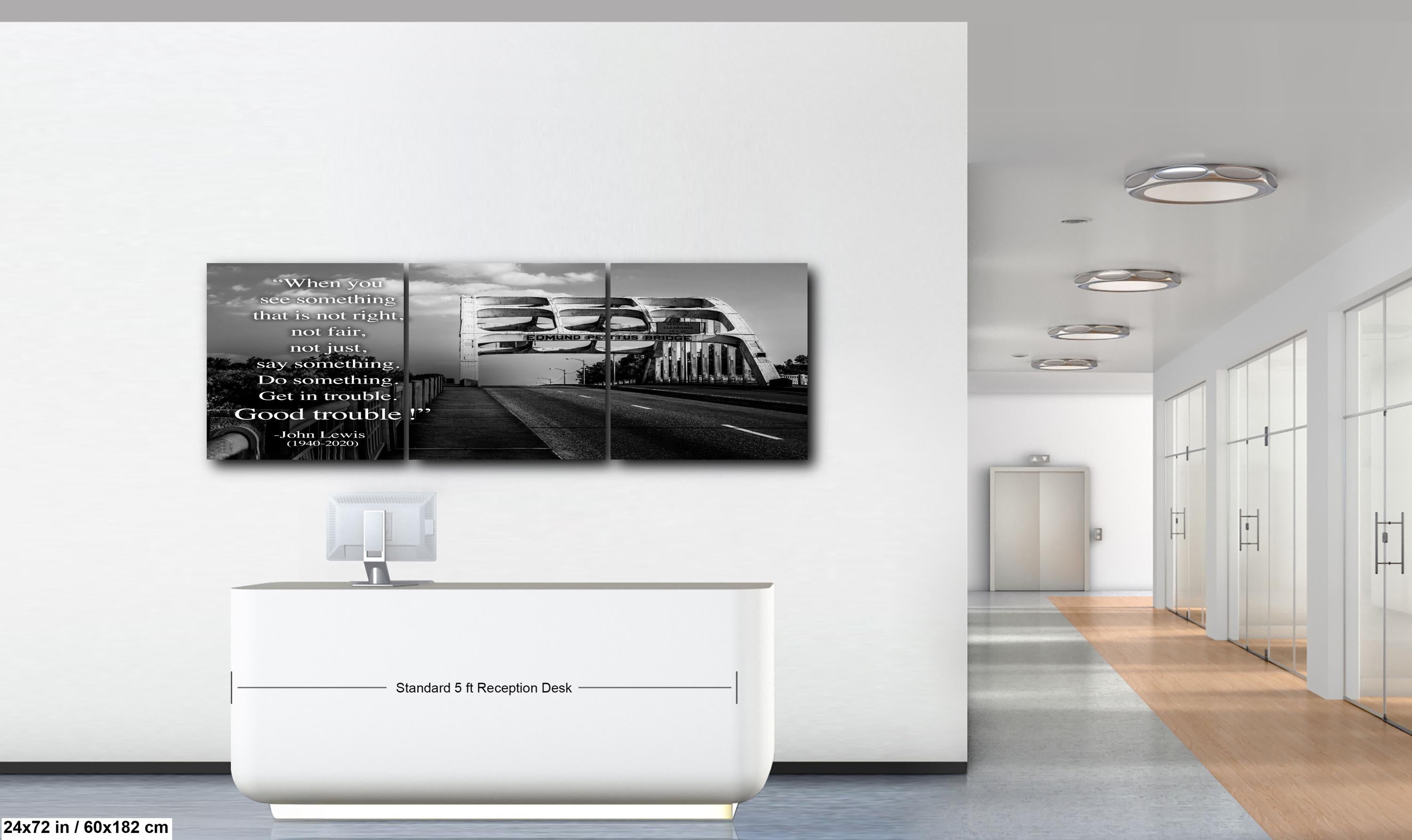 Edmund Pettus Bridge, John Lewis Tribute, Good Trouble Quote, Civil Rights Wall Art