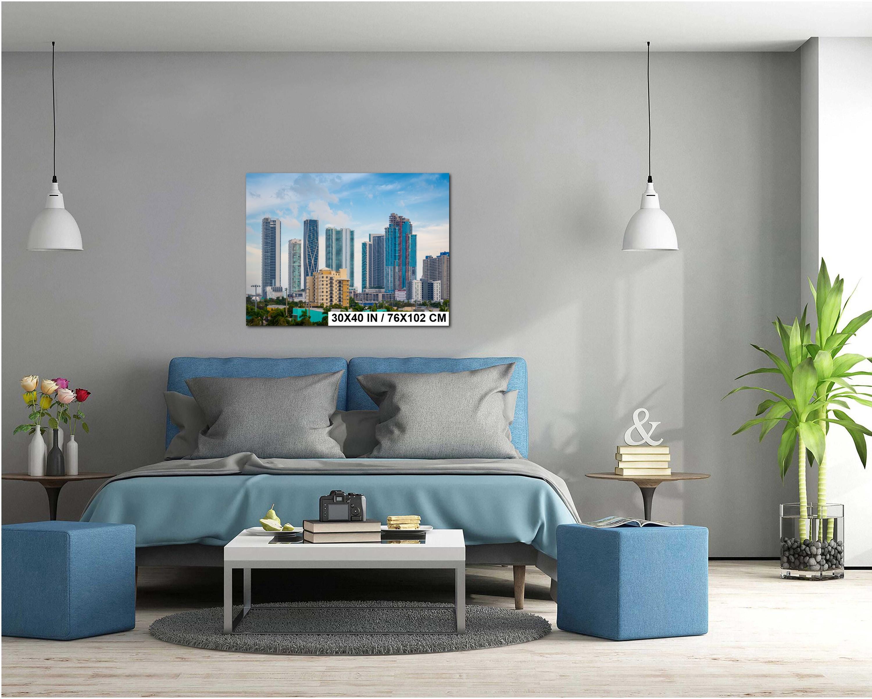 Miami Skyline Canvas Print - Downtown Miami Wall Art | Biscayne Bay Panorama