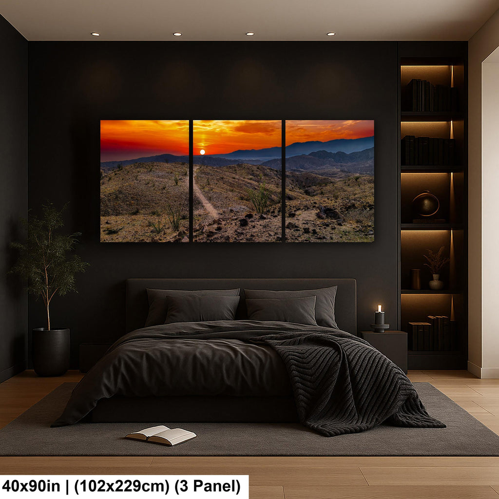 Desert Trail: Mecca Hills California Sunset Landscape Photography Wall Art