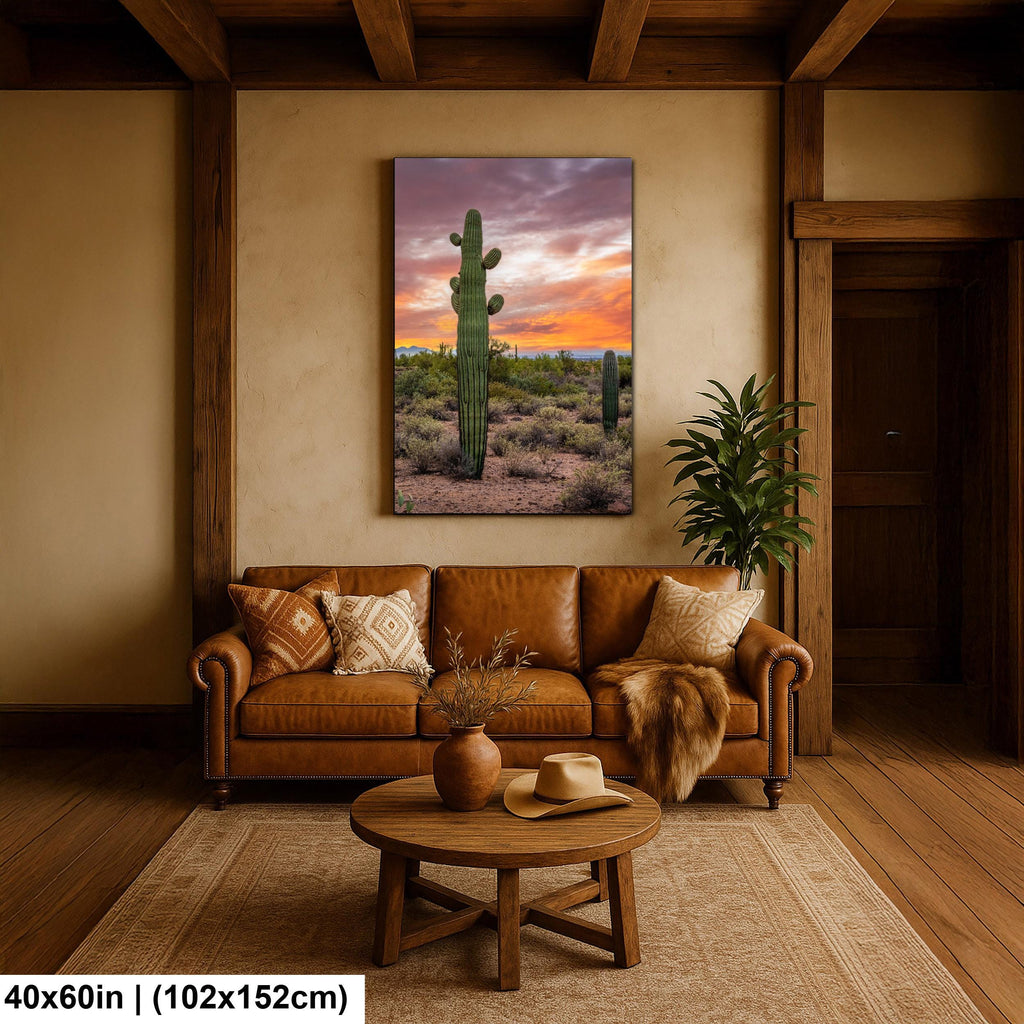 Sonoran Desert with Tall Saguaro Cactus Arizona Wall Art Photography Hanging Home Decor