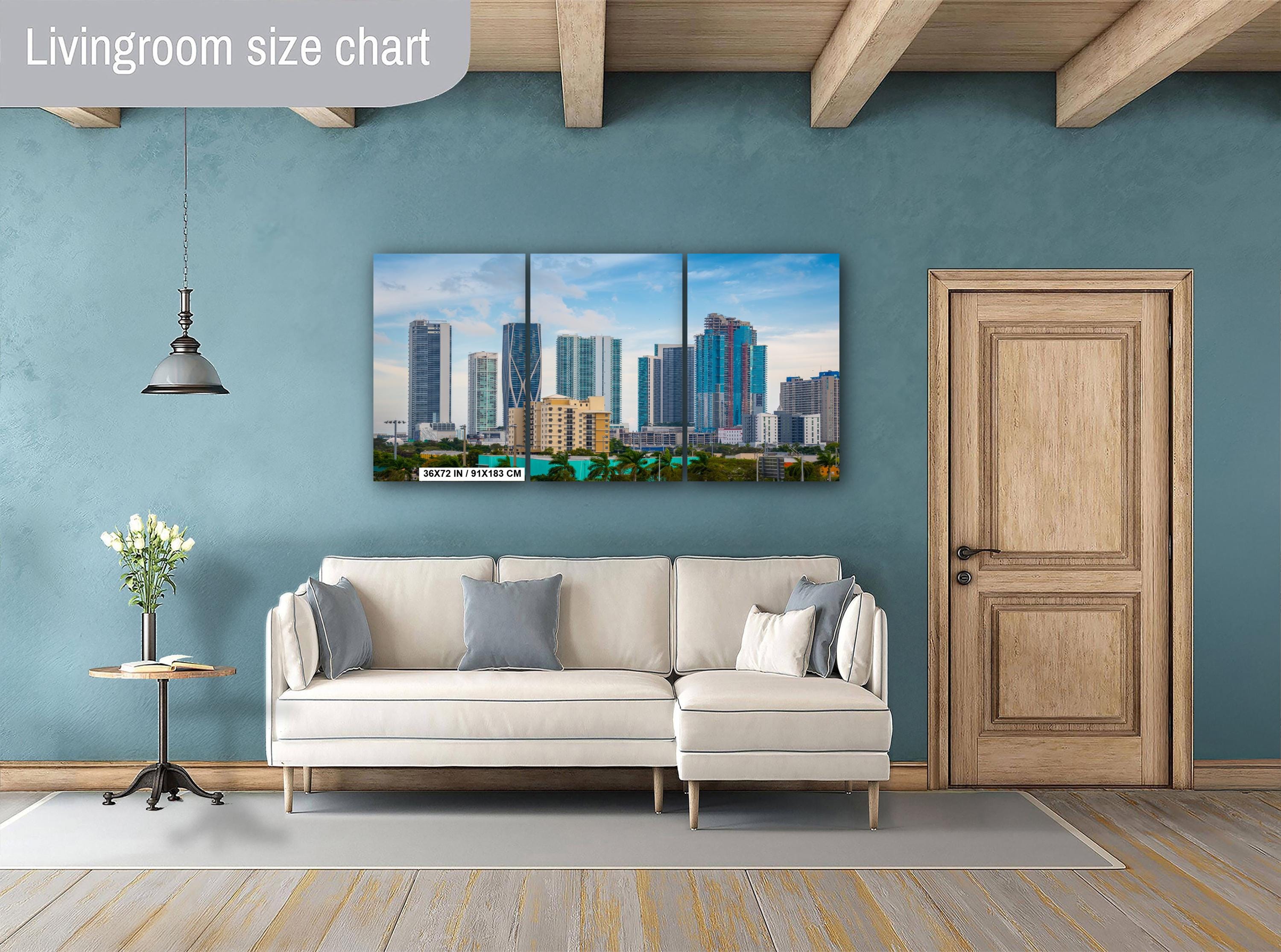Miami Skyline Canvas Print - Downtown Miami Wall Art | Biscayne Bay Panorama