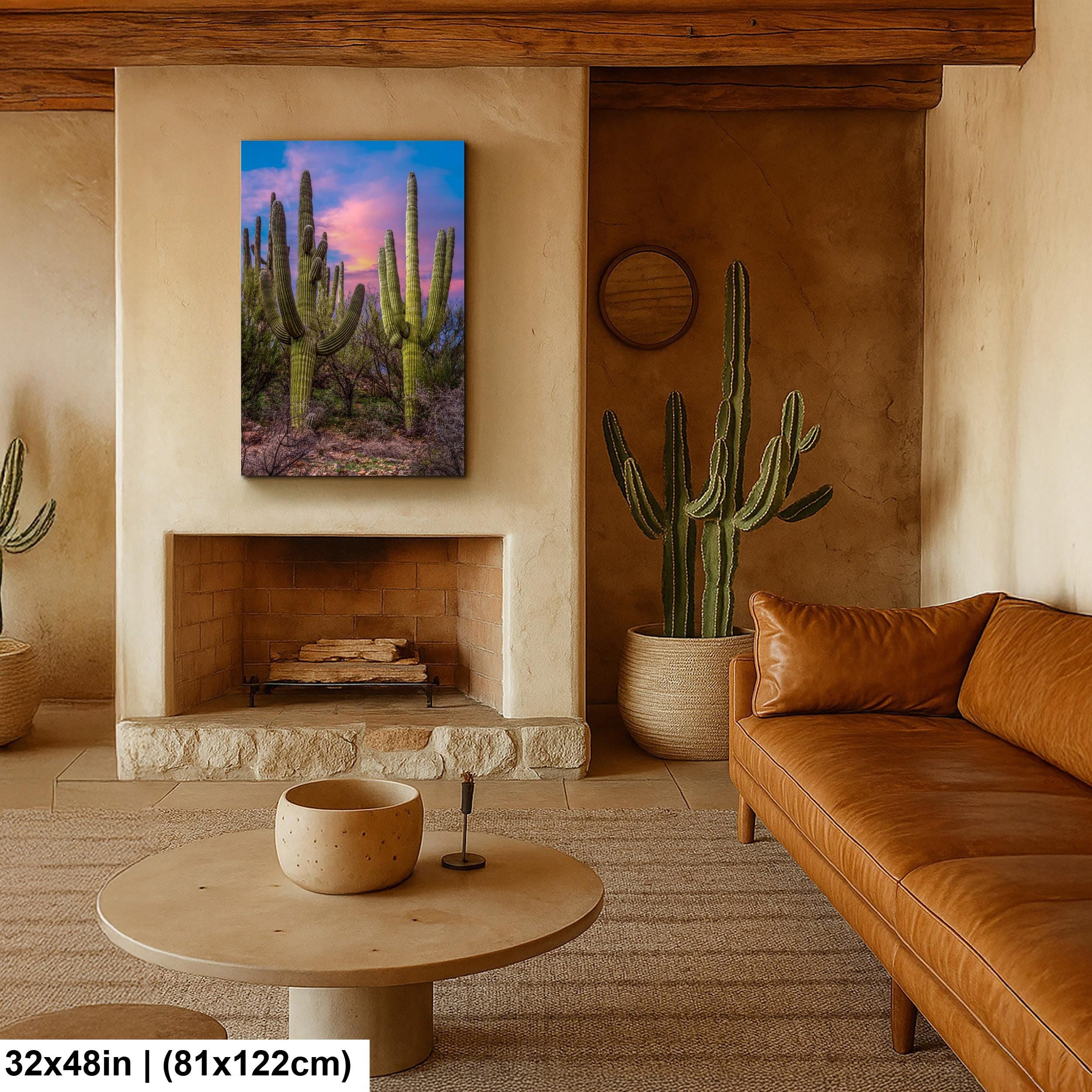 Towering Saguaros at Sunset, Catalina State Park Arizona Desert Photography Wall Art