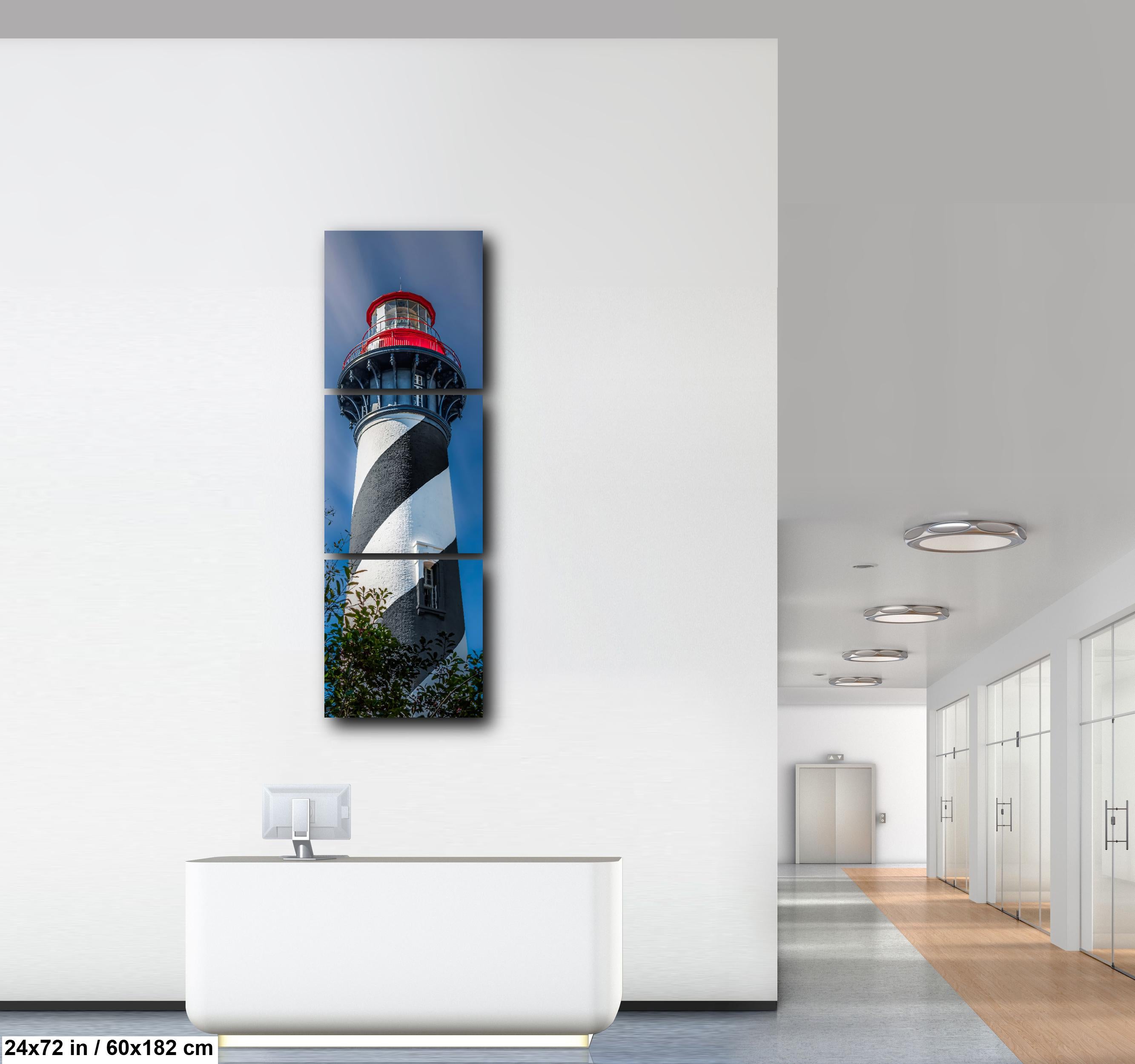 St. Augustine Lighthouse Photography Print, Florida Coastal Wall Art, Red and White Striped Tower, Nautical Decor