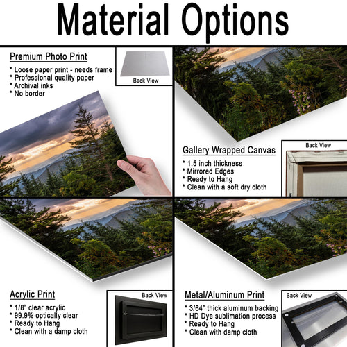 Between the Pines: Scenic View Great Smoky Mountains TN Photo Wall Art