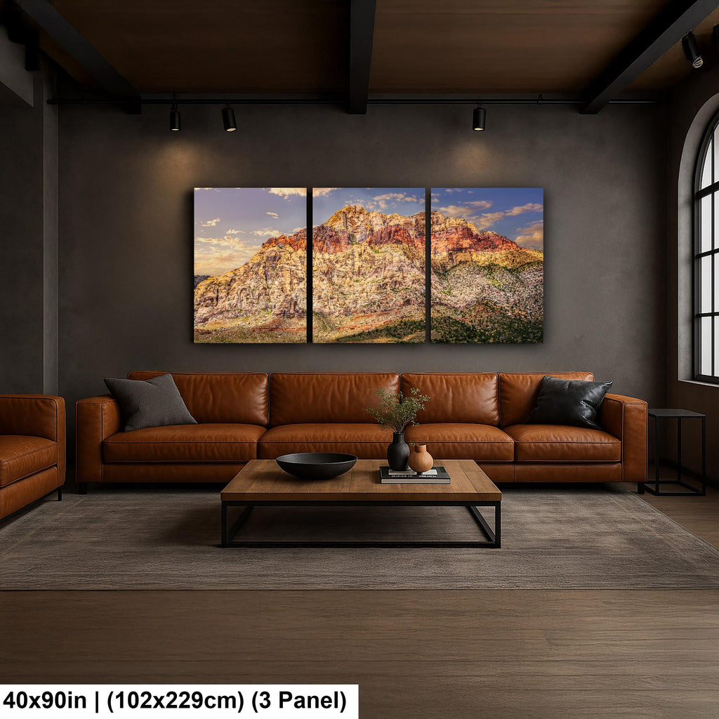 Red Rock Canyon Mountain Landscape at Sunset, Las Vegas Nevada Photography Print