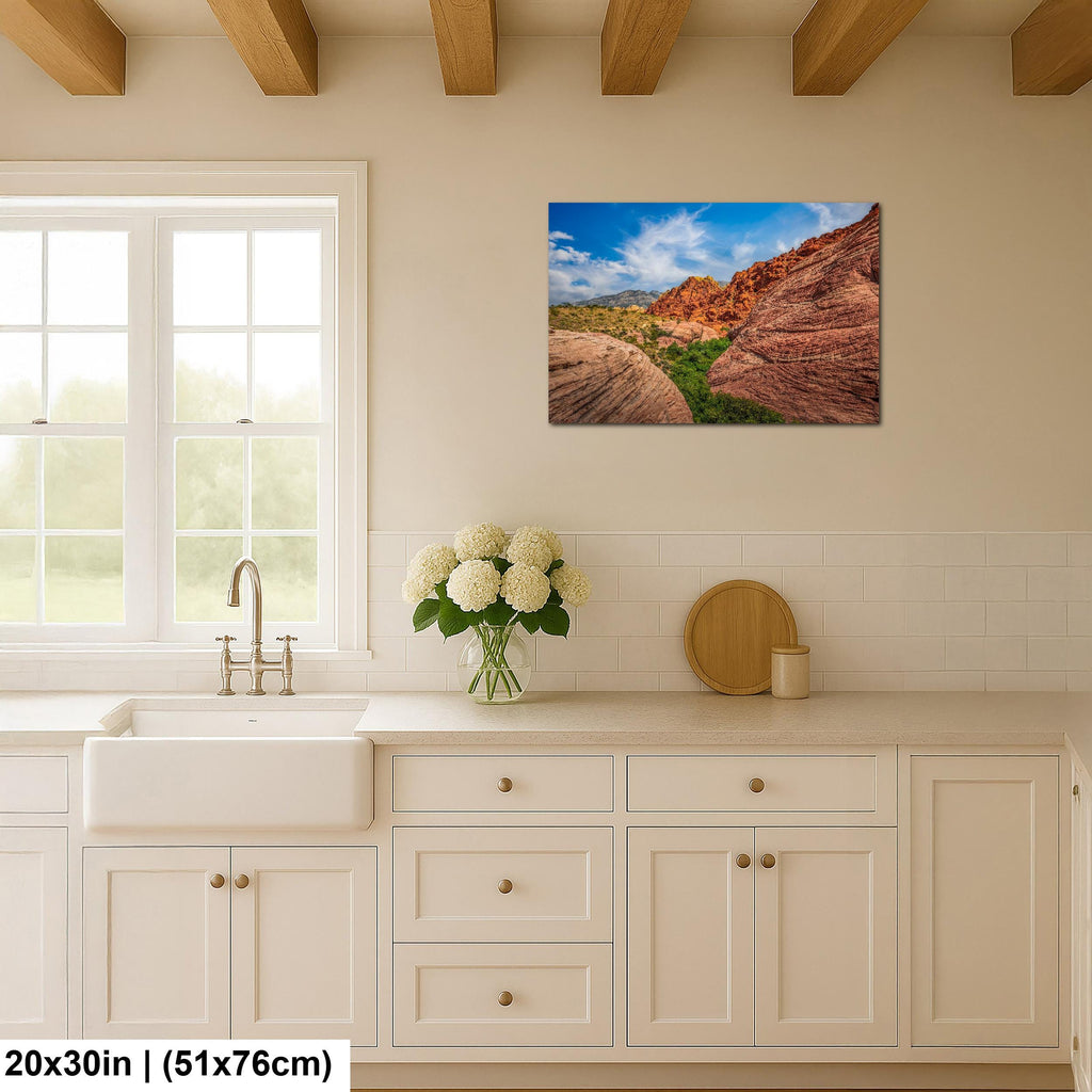 Sandstone Ridges: Red Rock Canyon Las Vegas Nevada Photography Wall Art