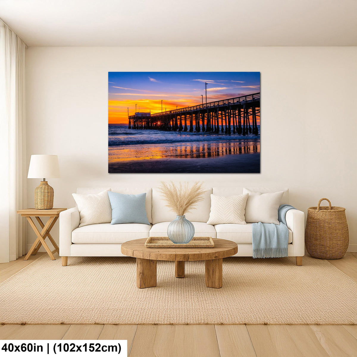 Shoreline Pier: Newport Beach California Ocean Sunset Photography Wall Art